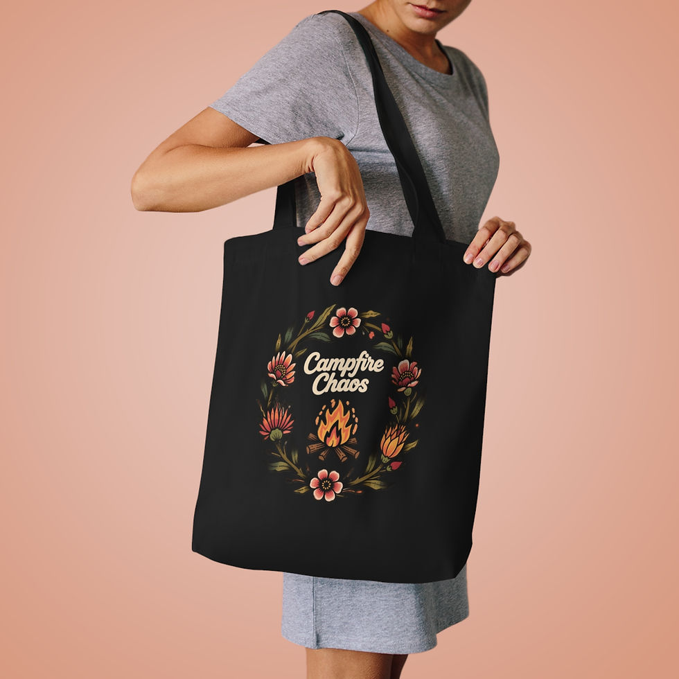 Thumbnail: Campfire Chaos Tote Bag - Eco Friendly Floral Camp carryall bag