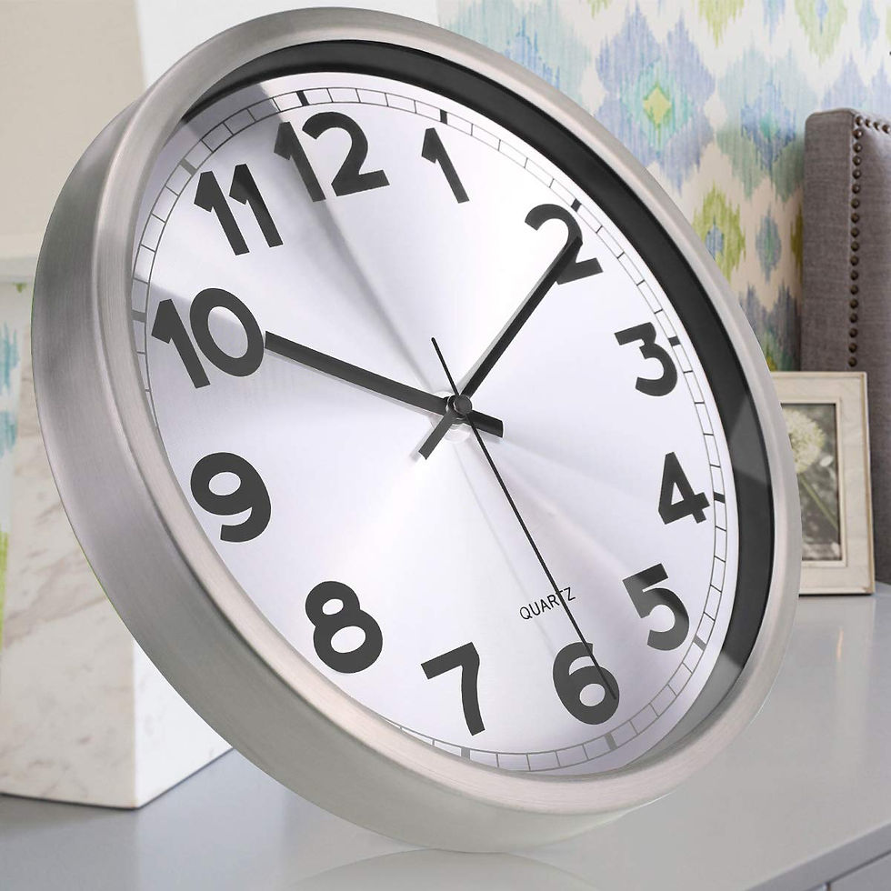 Thumbnail: 12" Silent Wall Clock Wood Non Ticking Digital Quiet Sweep Home Decor Vintage...