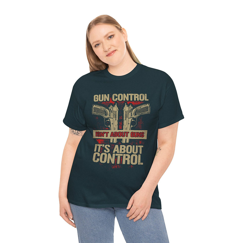 Thumbnail: Gun Control Tee, Unisex Cotton Shirt, Funny Graphic, Comfortable Everyday Wear