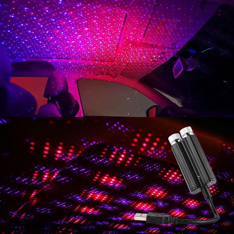 Thumbnail: Car Interior Lights Roof Star Light USB LED Starry Atmosphere  Projector 