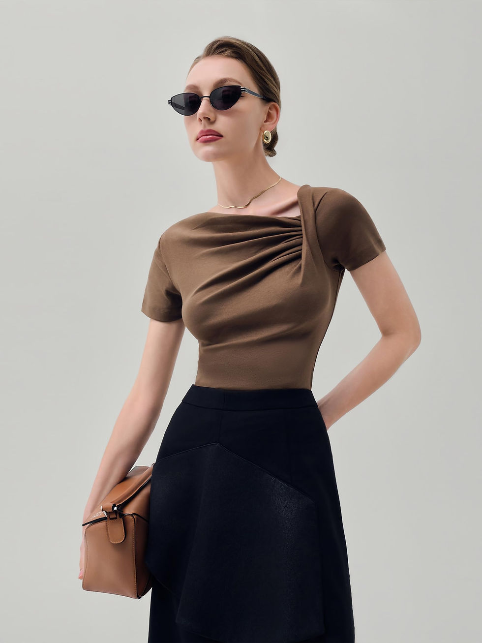 Thumbnail: Clothing Atelier Ella Off Shoulder Asymmetrical Summer Tops for Women 2024 Go...