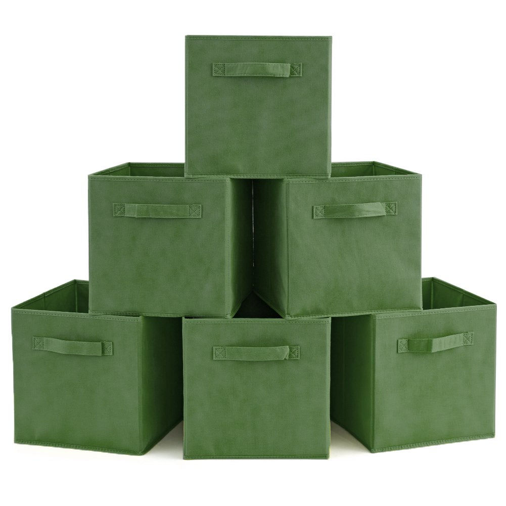 EZOWare Set of 6 Foldable Fabric Basket Bins, 10.5"x10.5"x11" Collapsible Sto...