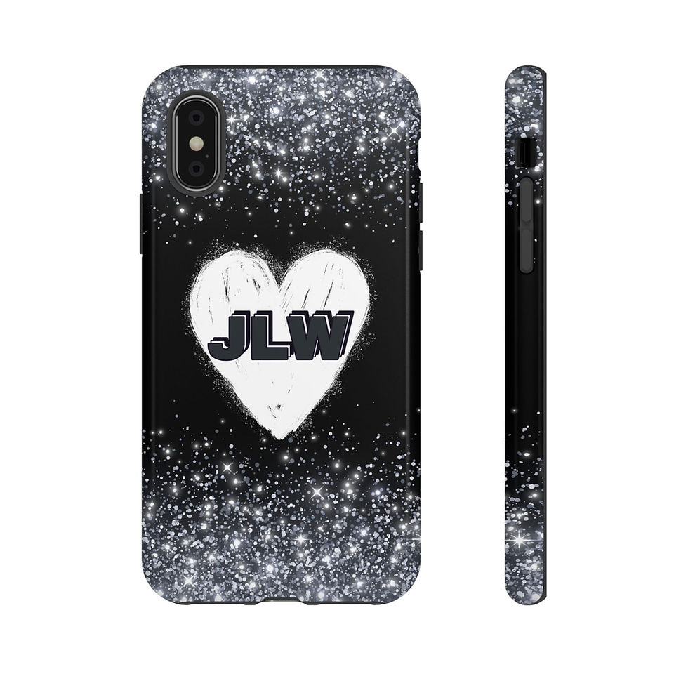 Thumbnail: Personalized Sparkly Heart Phone Case, Personalized Tough Cases, Custom Gifts