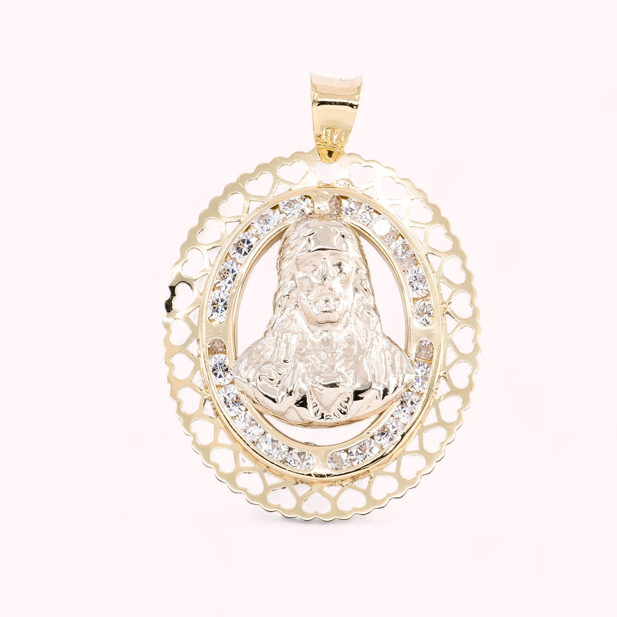 Golden Grace: Jesus Pendant with Radiant Sparkle