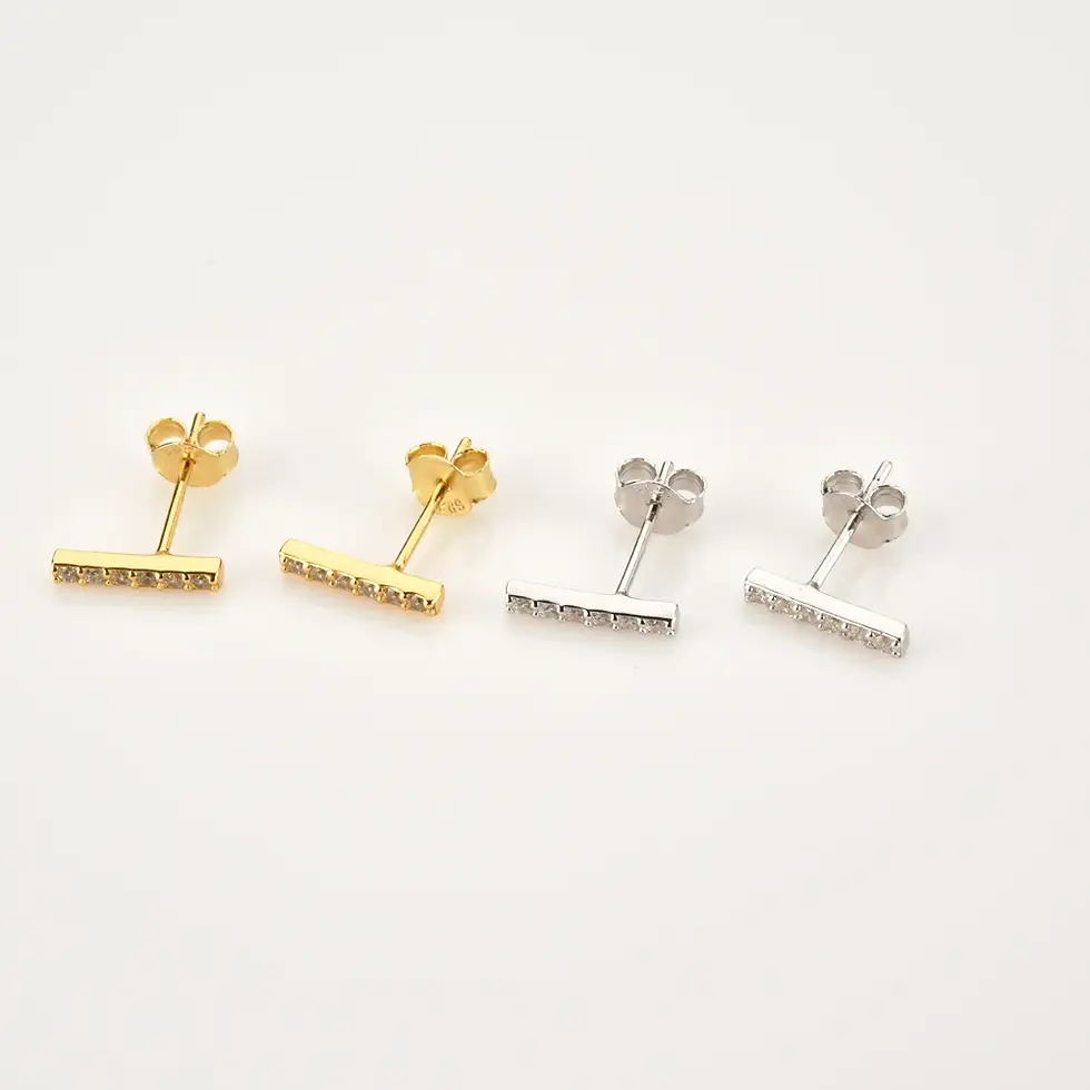 Thumbnail: Pillar Shape Stud Earrings