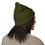 Thumbnail: Woman wearing a green beanie hat, side view