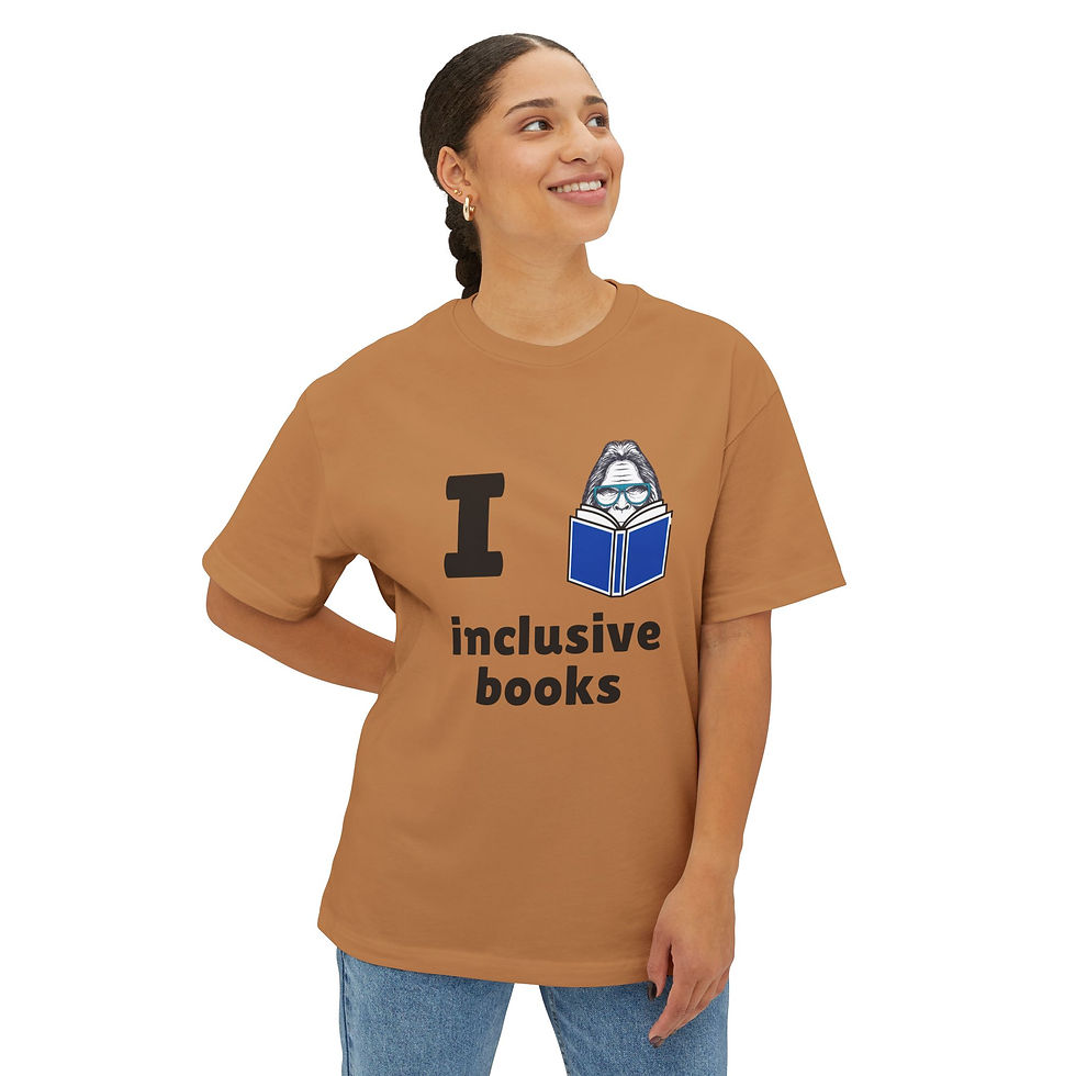 Thumbnail: I Read Inclusive Books Unisex Oversized Boxy Tee