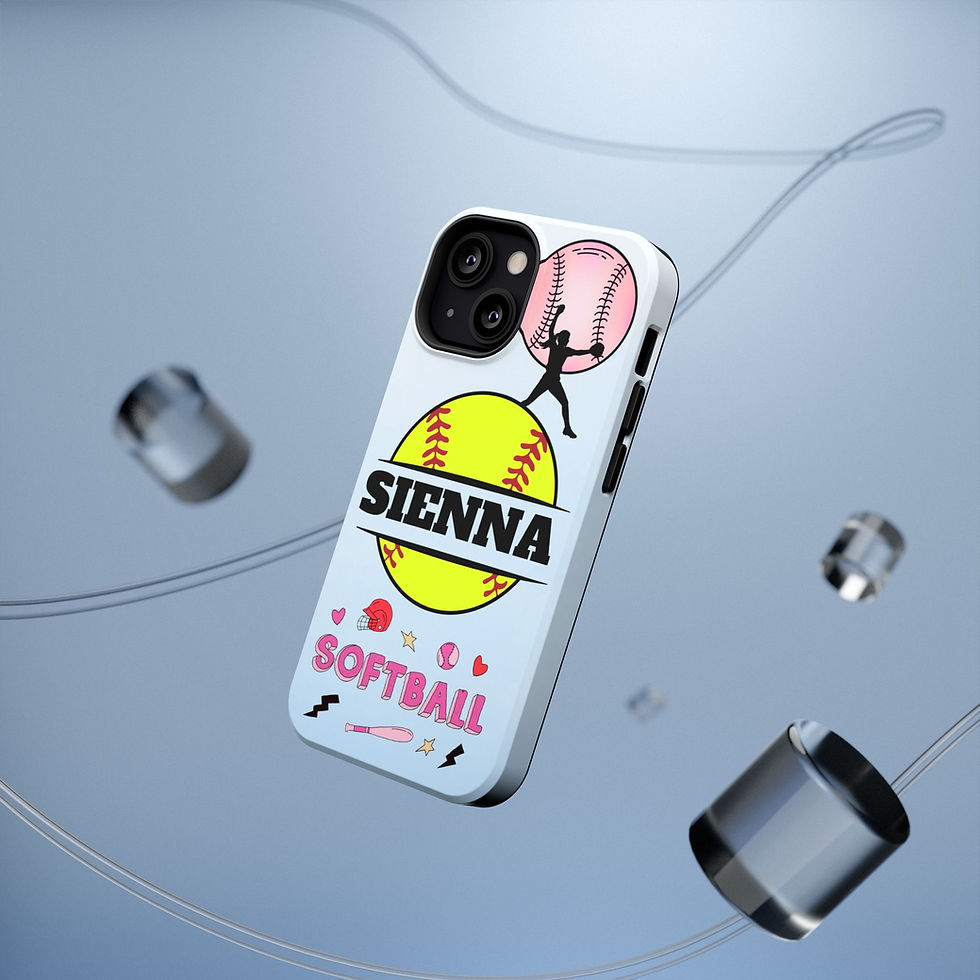 Thumbnail: Softball Impact-Resistant Phone Case, Personalized Gift, Cute Sports Accessory
