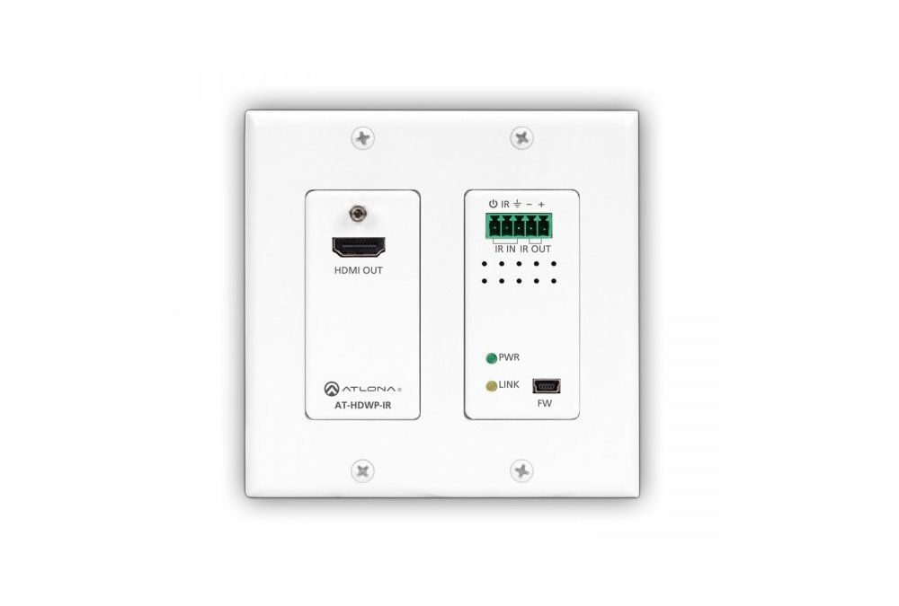 Atlona AT-HDWP-IR | HDBaseT RX HDMI 2-Gang US Decora Wall Plate with IR
