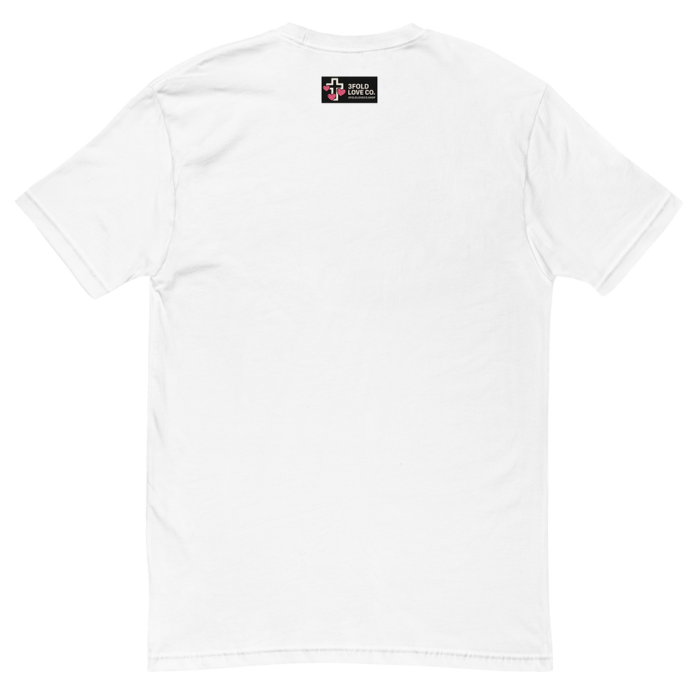 Thumbnail: White t-shirt with logo. 3FoldLoveCo