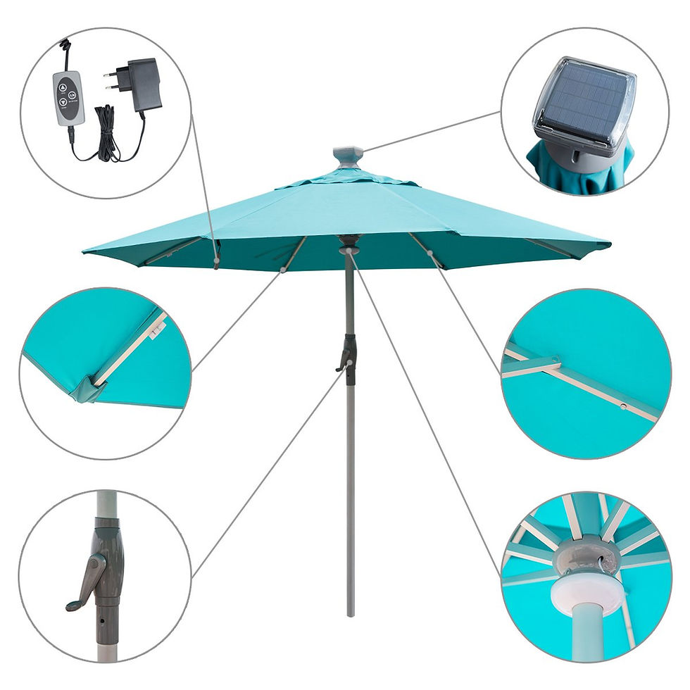 Thumbnail: Mefo garden Electric Automatic Patio Umbrella with LED Lights 250gsm 9.8Ft Al...