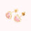 Miniatura: 14K Gold Pink Colored Heart Stud Earrings