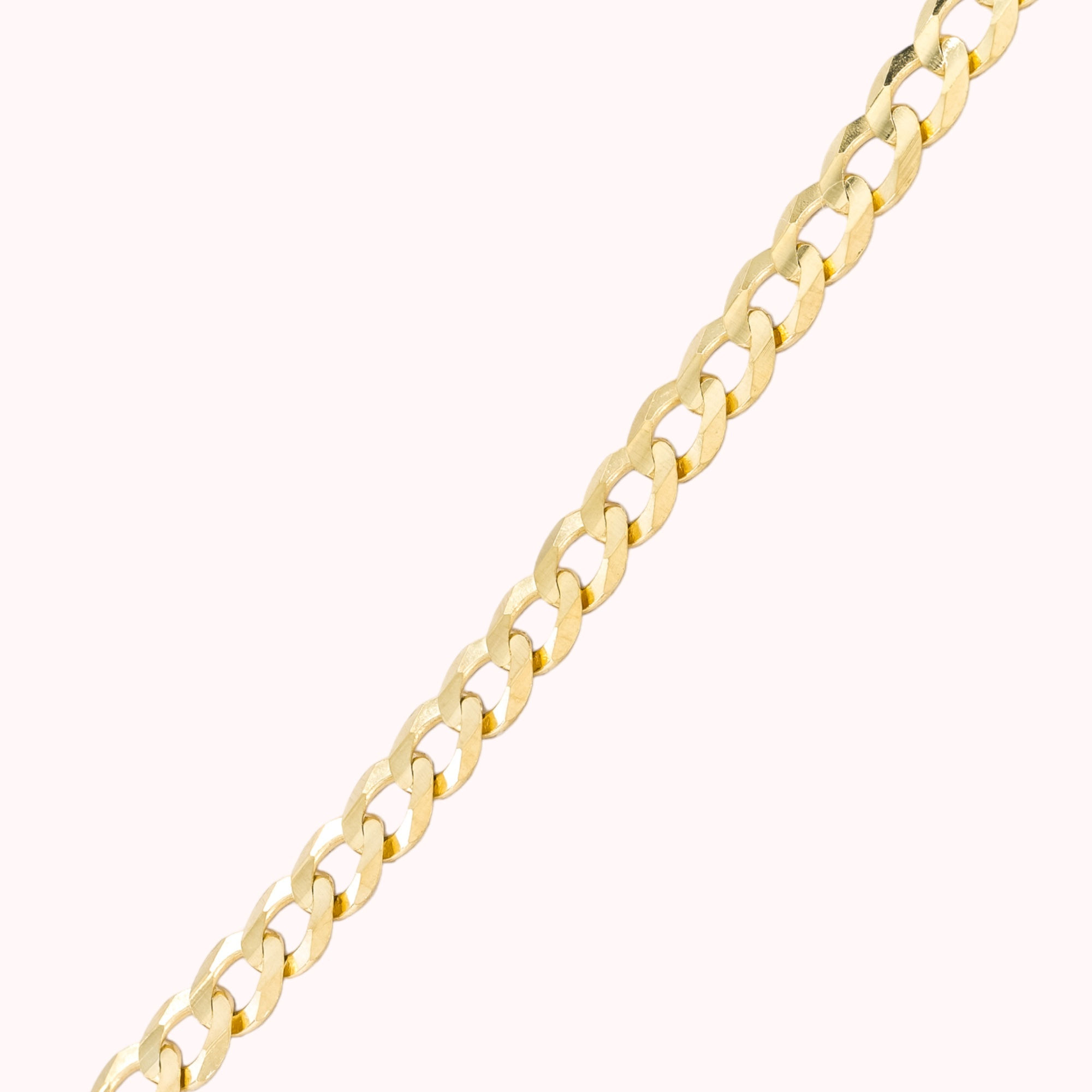 14K Gold Flat Cuban Link Chain 20"