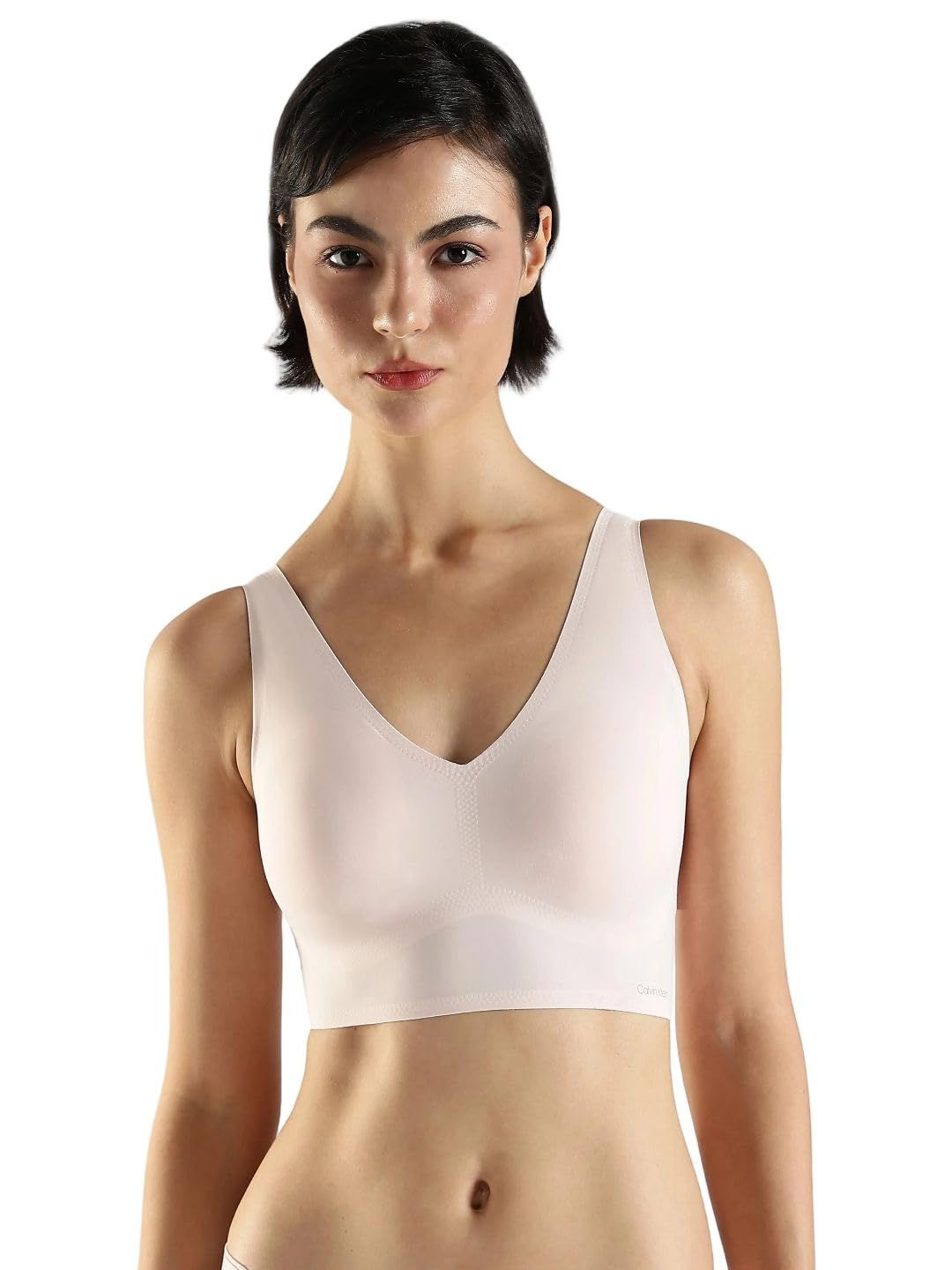 Calvin Klein Women's Invisibles Lightly Lined V Neck Bralette Bra, -light pin...