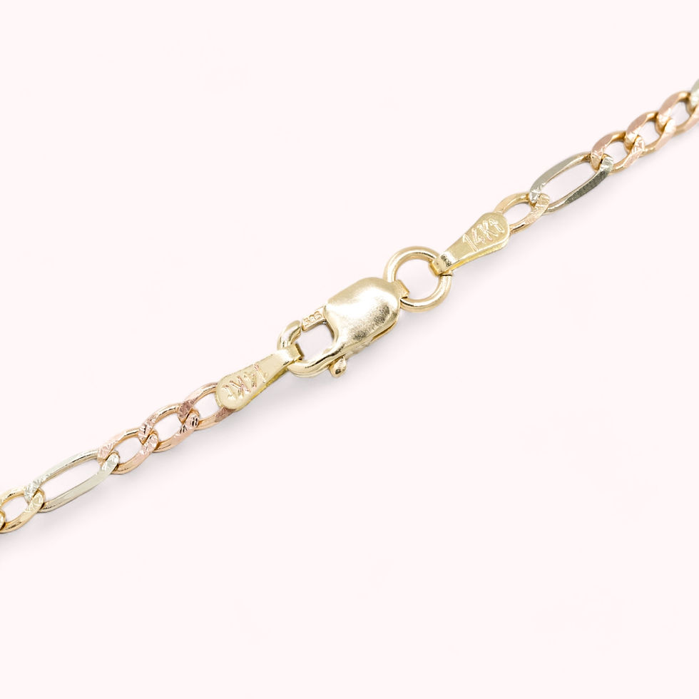 Miniatura: 14K Tricolor Gold Figaro Link Chain 20"