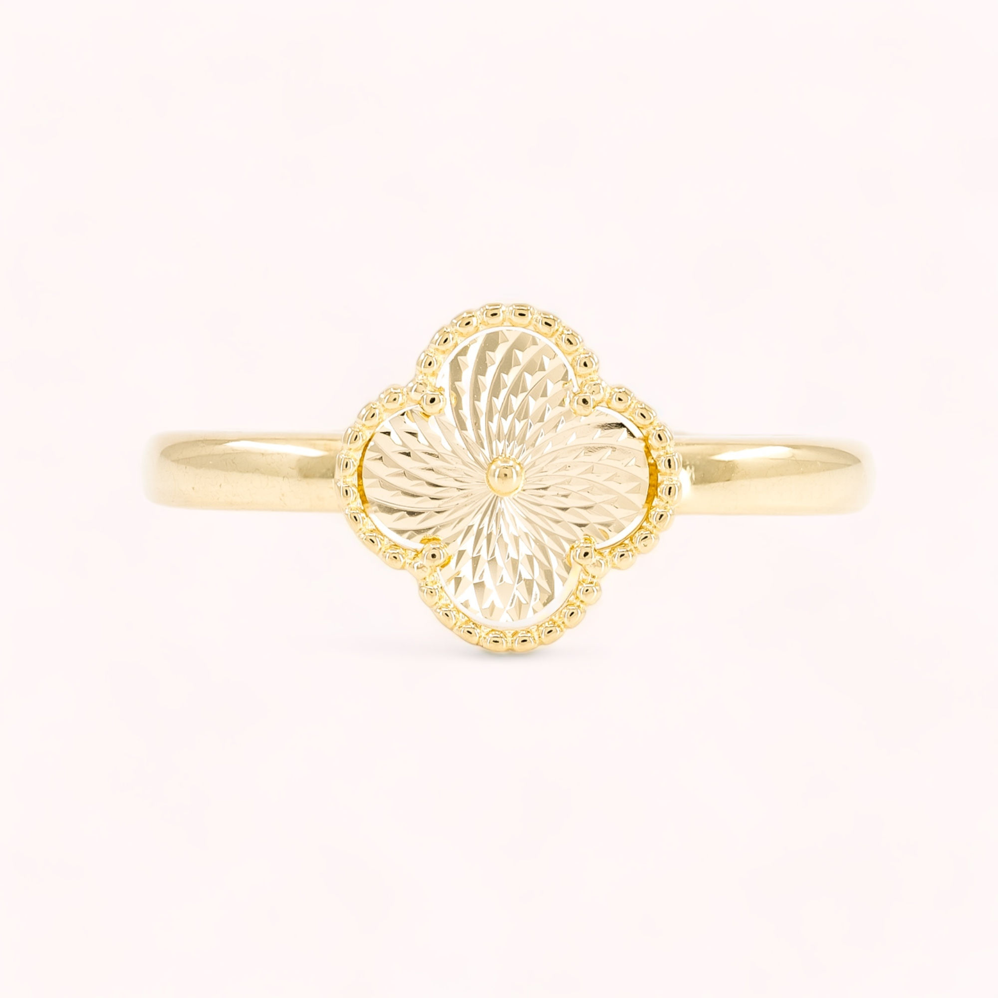 14K Gold Art Deco Clover Ring