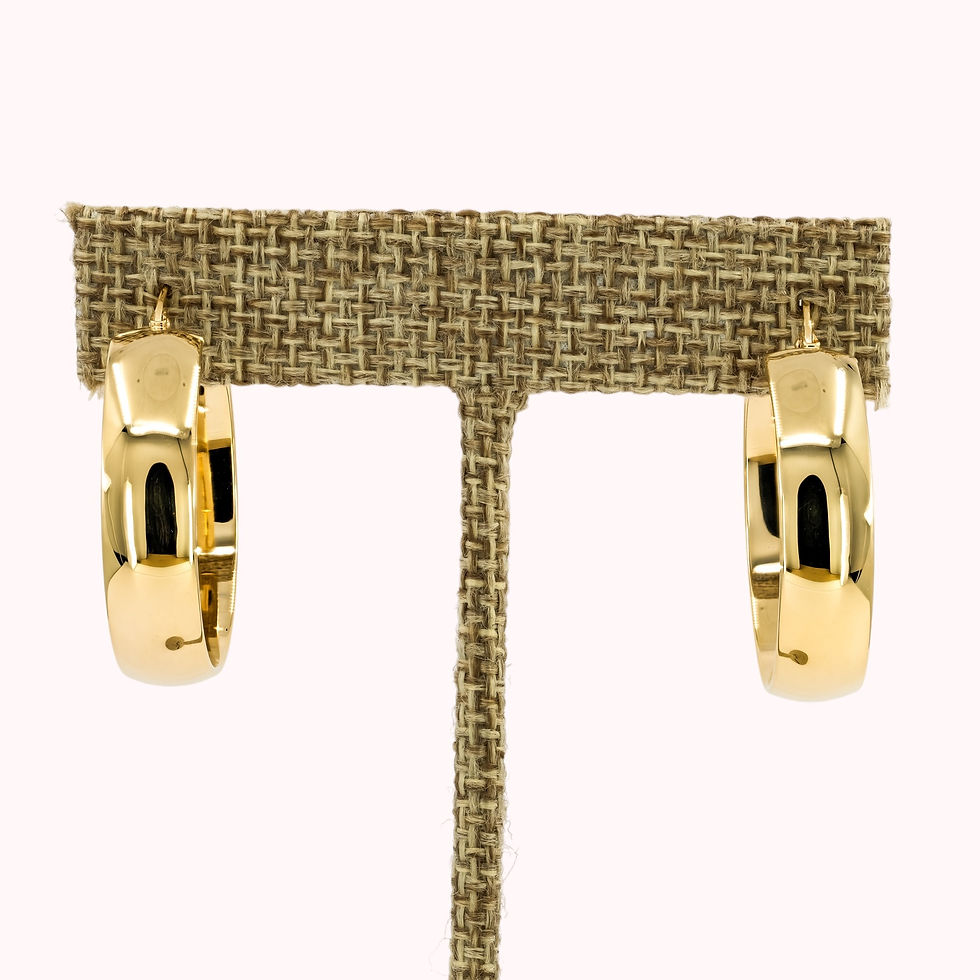 Thumbnail: 14K Solid Gold Wide Hoop Earrings