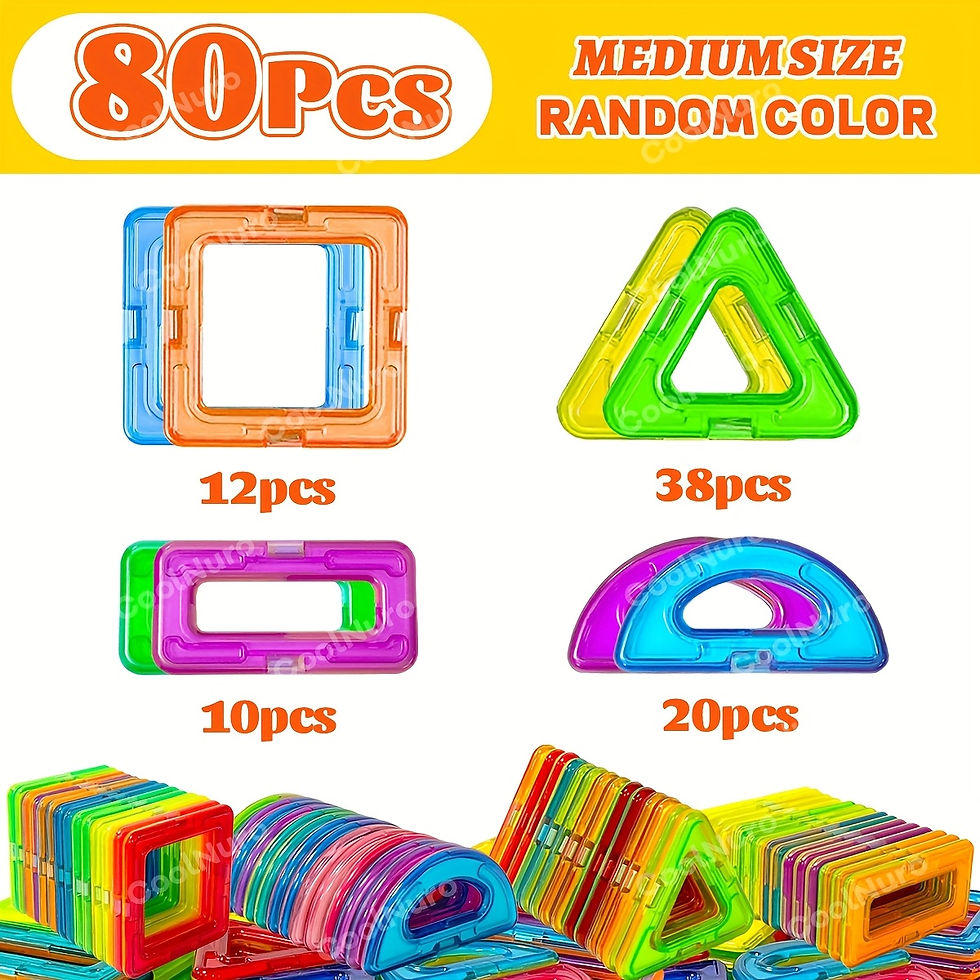 Thumbnail: Children's Magnetic Building Blocks Set 40/80/100pcs, Stem Education Building To