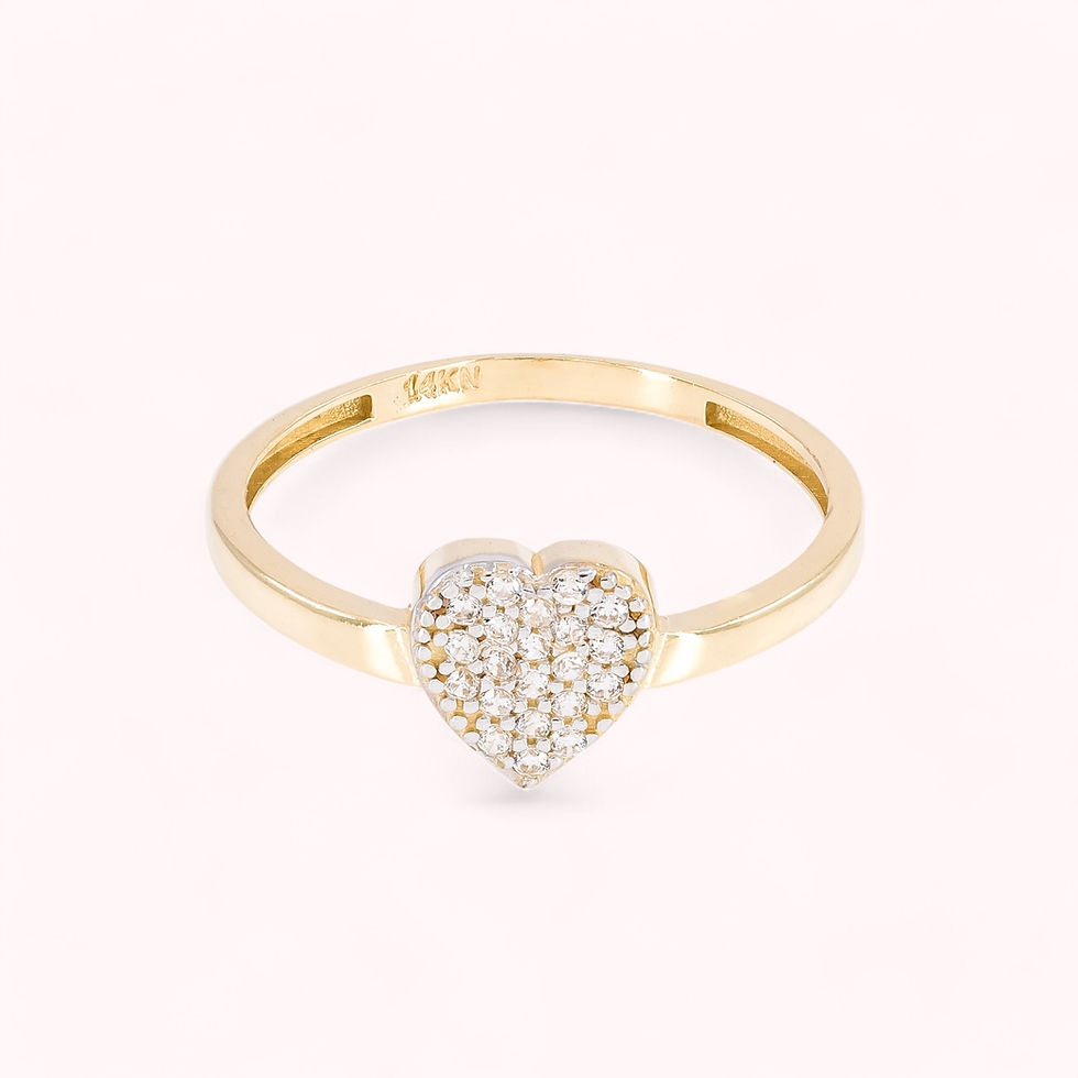14K Solid Gold Whispering Heart Ring
