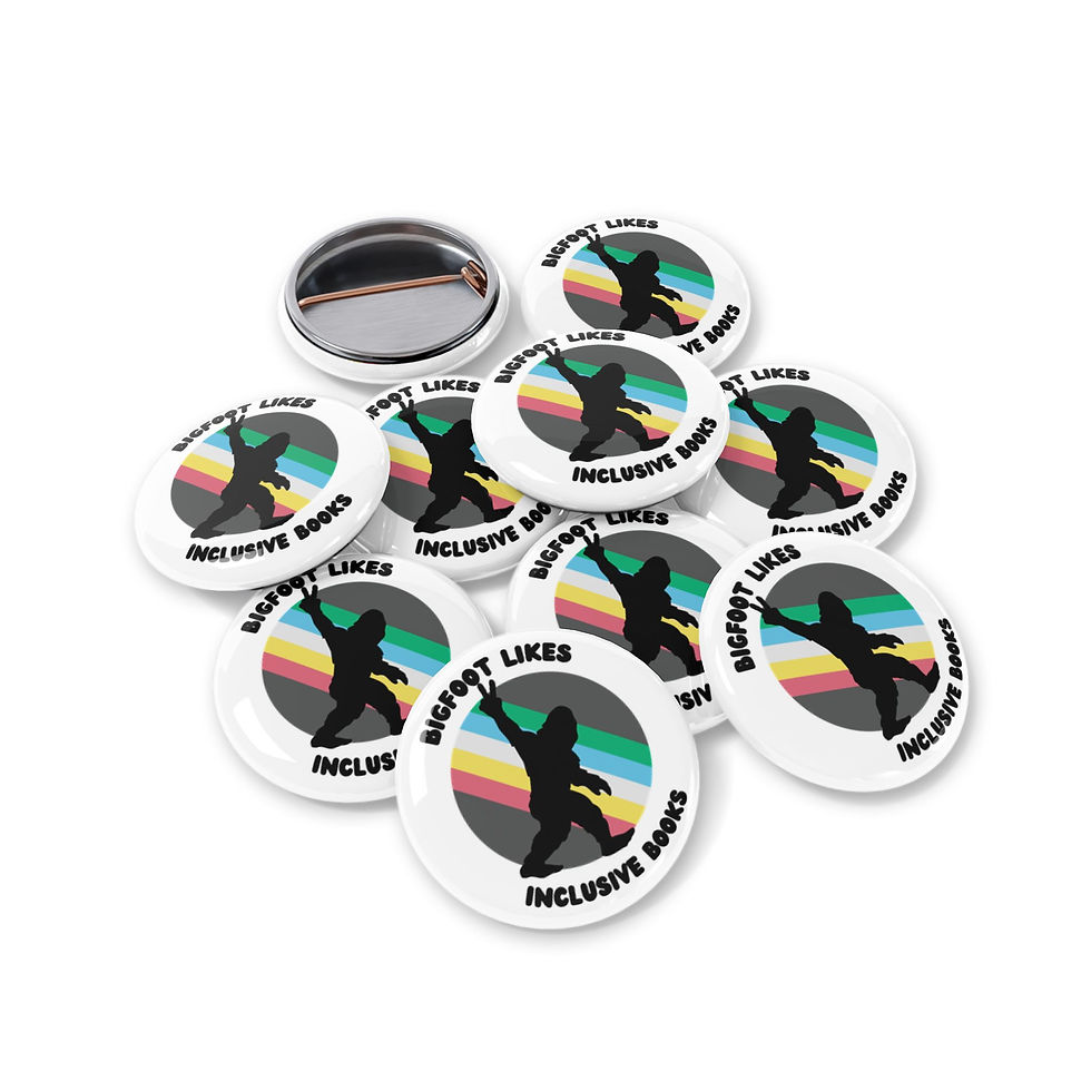 Thumbnail: Inclusive Book Lover Round Pins, Bigfoot Pins