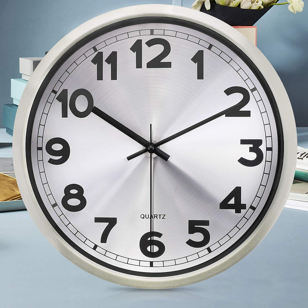 Thumbnail: 12" Silent Wall Clock Wood Non Ticking Digital Quiet Sweep Home Decor Vintage...