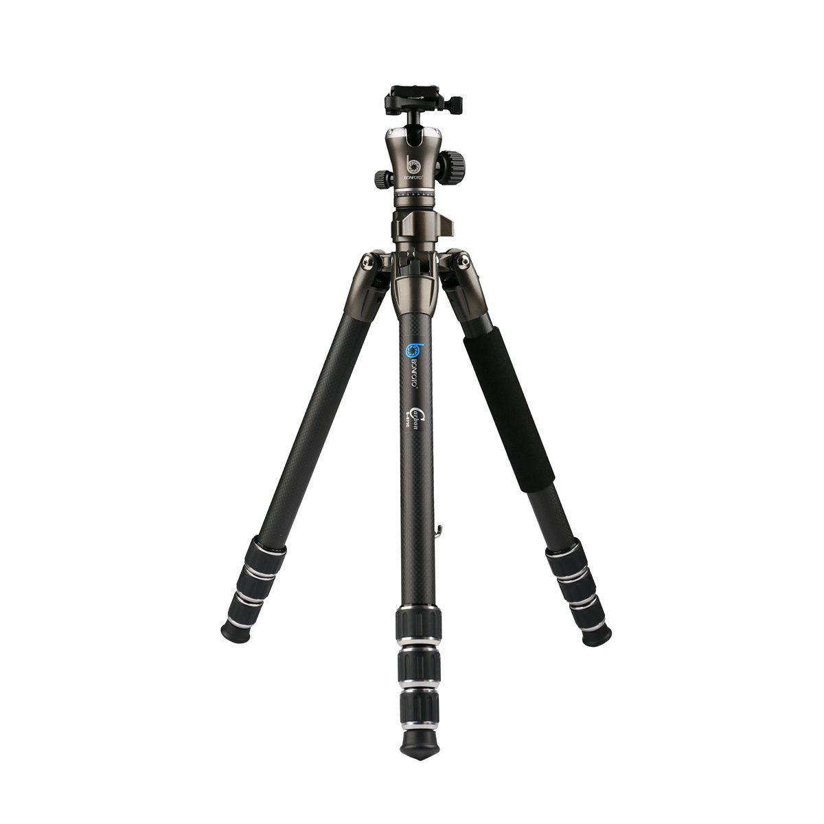 BONFOTO B671C Carbon Fiber Lightweight Portable Camera Travel Tripod with 1/4...