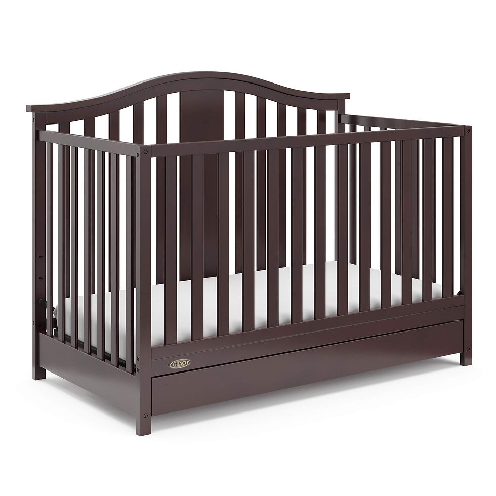 Thumbnail: Graco Solano 4-in-1 Convertible Crib with Drawer (Espresso) – GREENGUARD Gold...