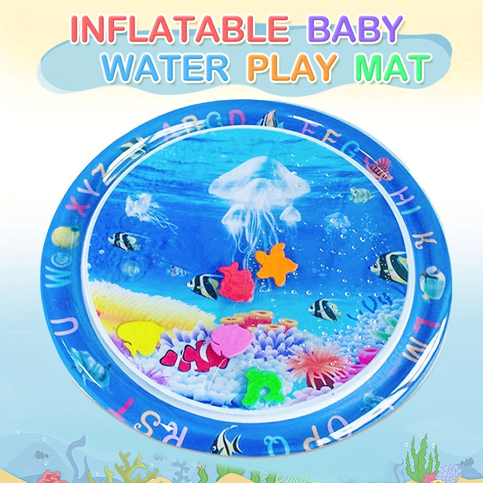 Thumbnail: Jellyfish-Themed Inflatable Play Mat - Round, Pvc, Encourages Movement & Sensory