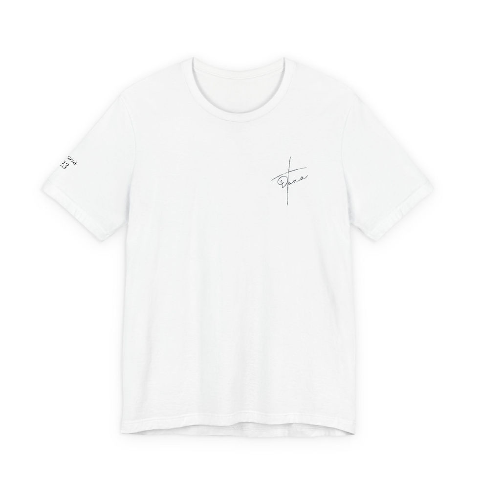 White t-shirt with small logo