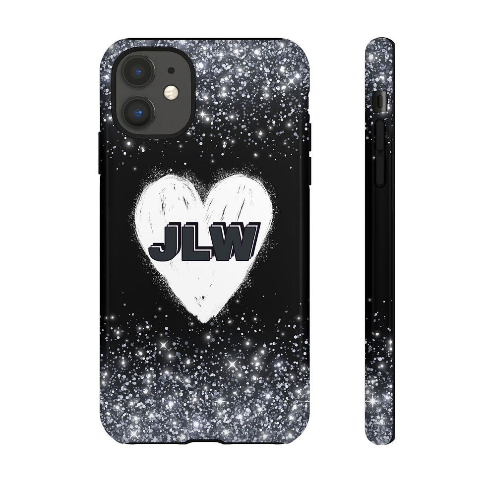 Thumbnail: Personalized Sparkly Heart Phone Case, Personalized Tough Cases, Custom Gifts