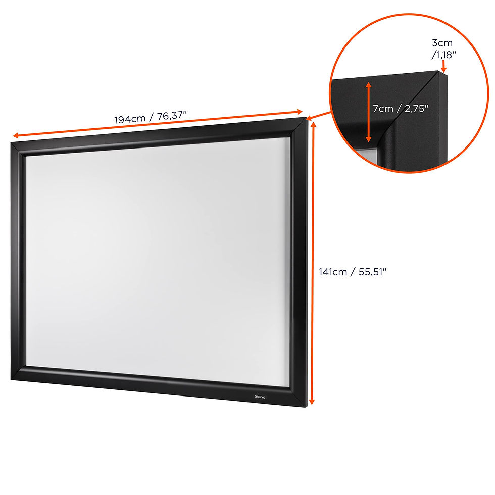 Thumbnail: celexon 89“ Home Cinema Fixed Frame Projector Movie Screen, 71 x 53 inches Vi...