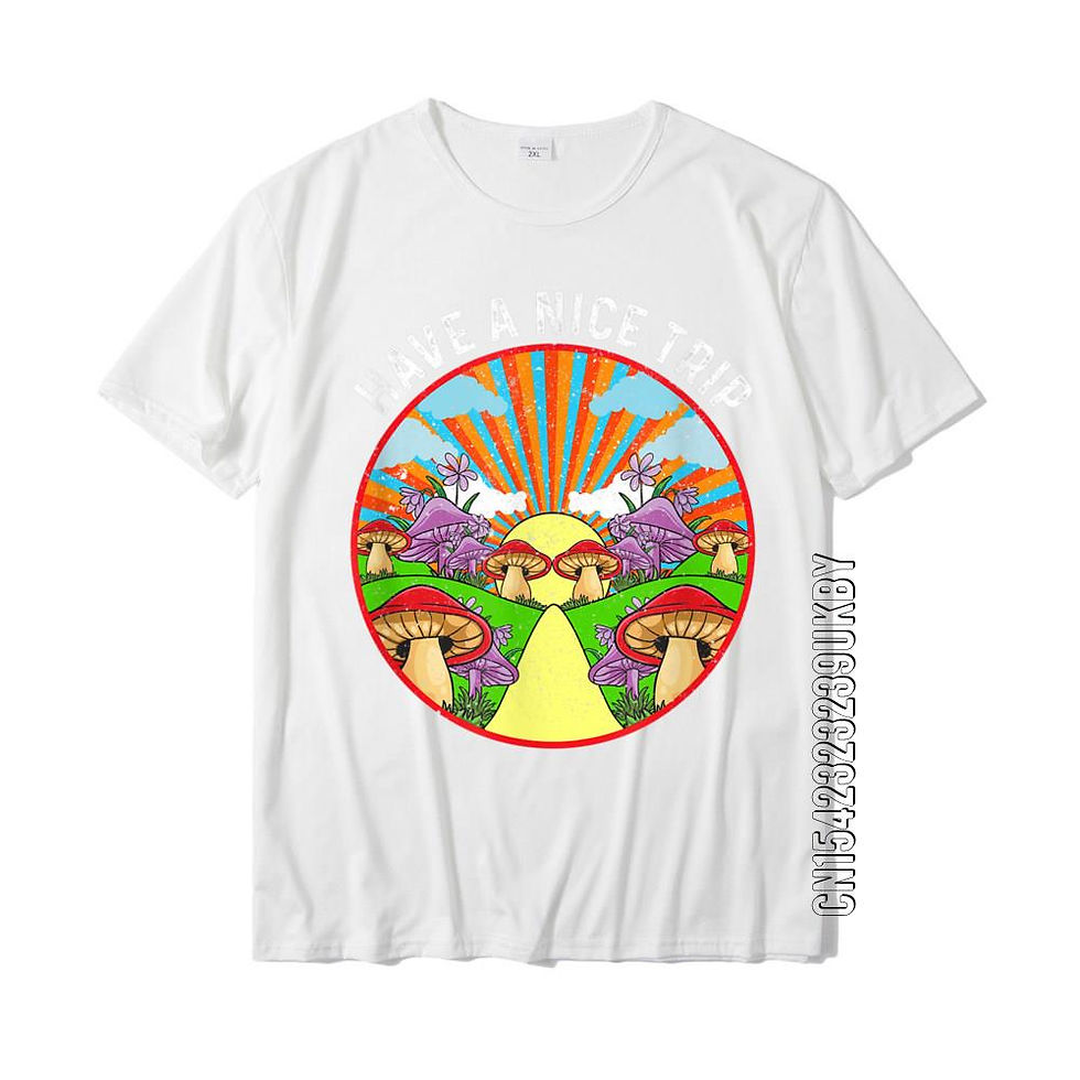 Thumbnail: “Have A Nice Trip” T-shirt  Funny Printed Cotton Tee for Men, Psychedelic Design