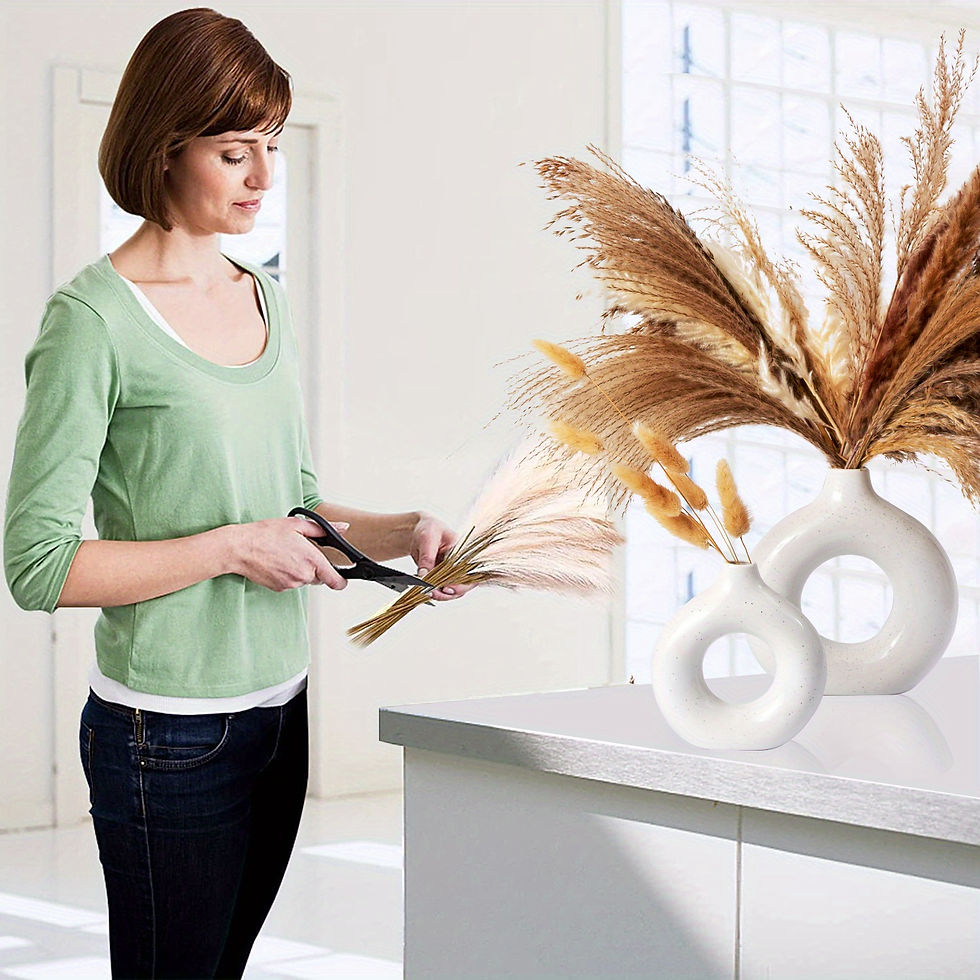 Thumbnail: 1pc Contemporary Ceramic Vase, Round Circle Design, Creative Ceramic Craft, Livi