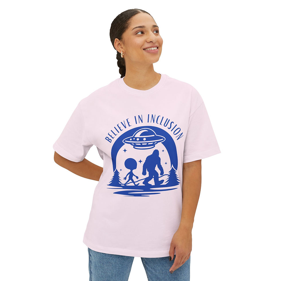 Thumbnail: Believe in Inclusion Unisex Oversized Boxy Tee
