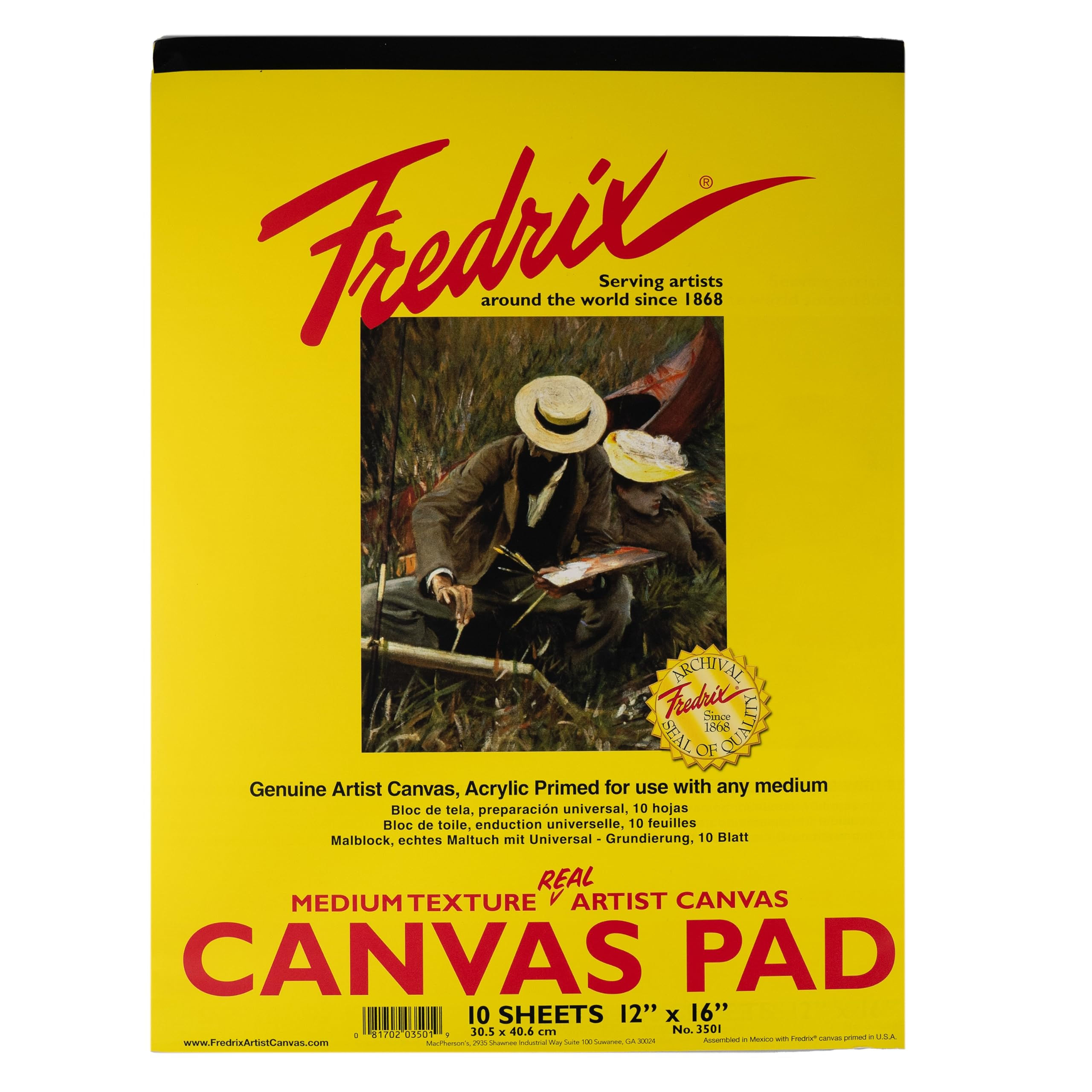 Fredrix Creative Series White Canvas Pad, 12" x 16"
