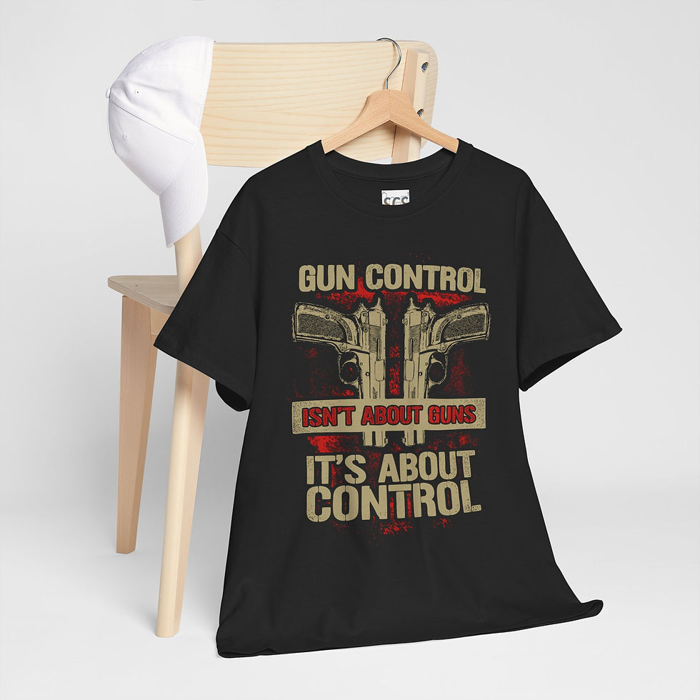 Thumbnail: Gun Control Tee, Unisex Cotton Shirt, Funny Graphic, Comfortable Everyday Wear