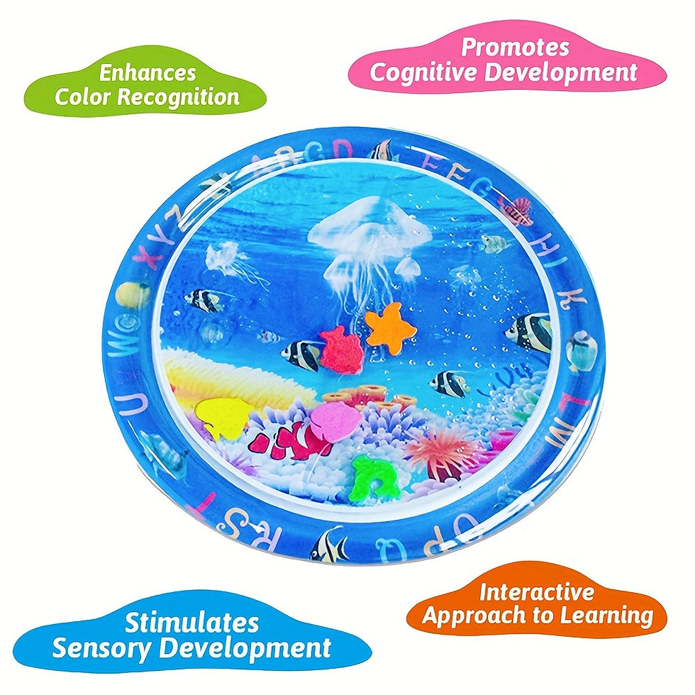 Thumbnail: Jellyfish-Themed Inflatable Play Mat - Round, Pvc, Encourages Movement & Sensory