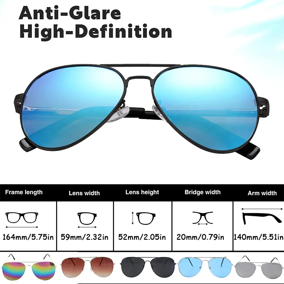 Thumbnail: Aviator Sunglasses Retro for Traveling, Outdoors UV400 Protection