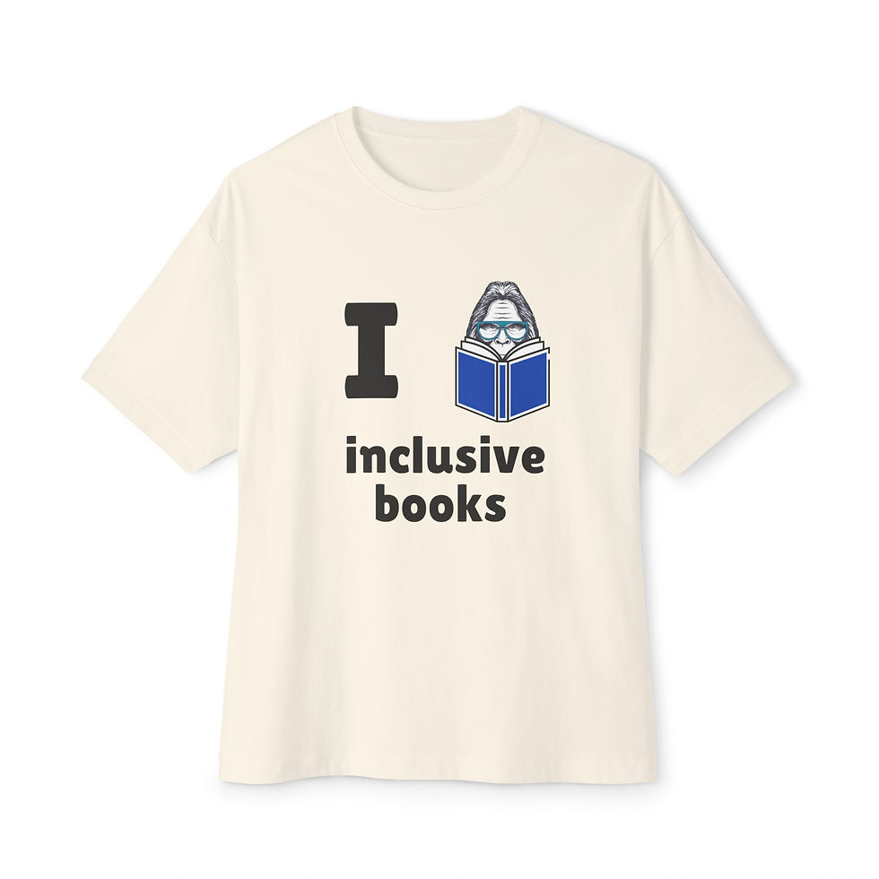 Thumbnail: I Read Inclusive Books Unisex Oversized Boxy Tee