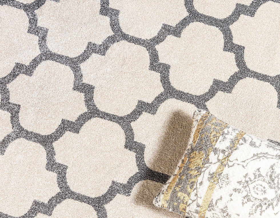 Thumbnail: Unique Loom Modern Geometric 8 feet by 10 feet (8' x 10') Trellis Beige Conte...