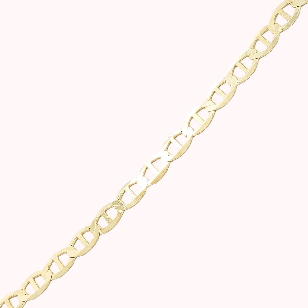 14K Gold Thin Mariner Link Chain 18"