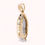Miniatura: 14k Gold Virgin Mary Pendant White Gold Robe & Cubic Zirconias