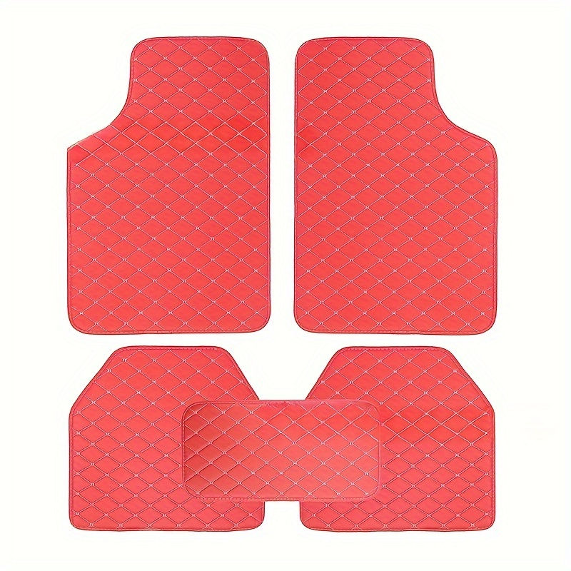 Thumbnail: 5-Piece Luxury PU Leather Automotive Floor Mats Set, Easy Clean Durable Vehicle 