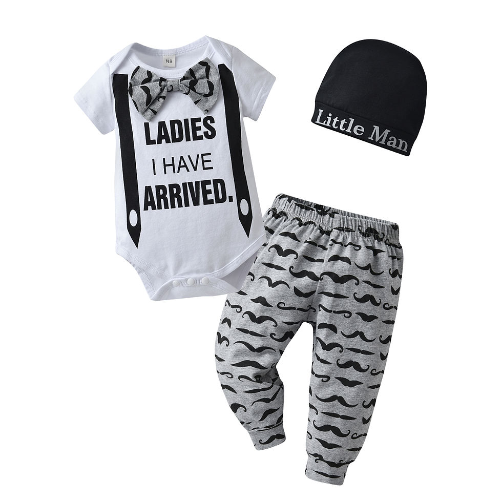 Thumbnail: Kukitty 3Pcs Newborn Infant Baby Boy Clothes Sets Cotton6666666 