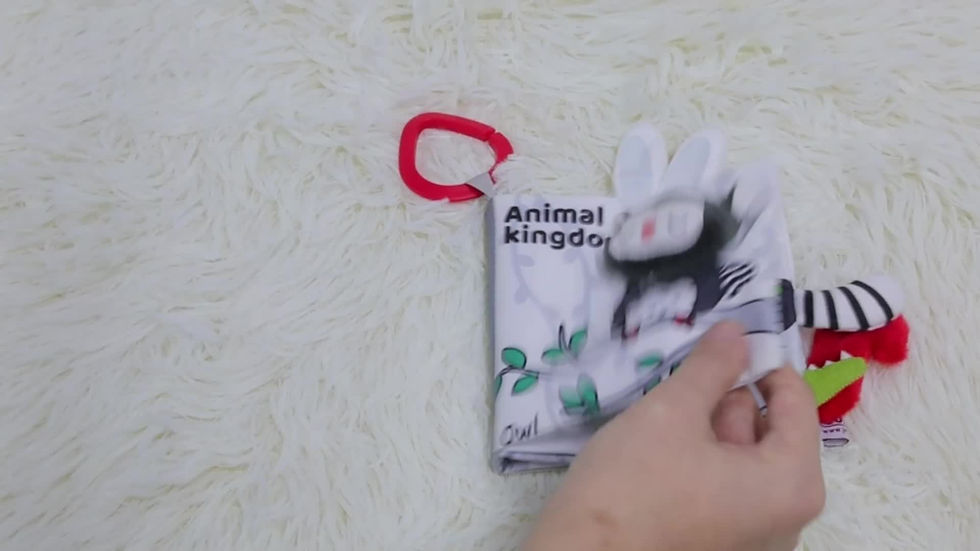 Thumbnail: 1pc BBSKY Soft Cloth Baby Book with 3D Animal Tails, Sensory Touch and Feel Educ