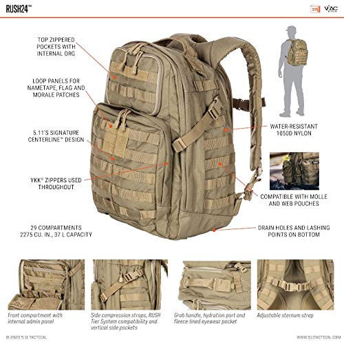 Thumbnail: 5.11 RUSH24 Tactical Backpack, Medium, Style 58601, TAC OD