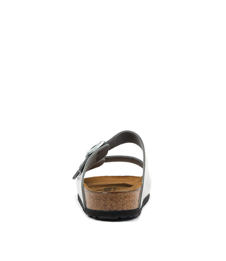 Thumbnail: Birkenstock Womens Arizona Graceful Silver Birko-Flor Sandals 37 EU