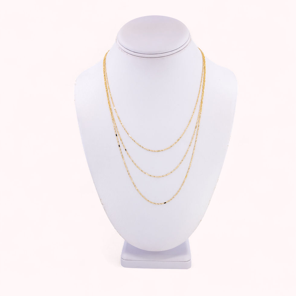 Thumbnail: 14K Gold Singapore Bar Chain Necklace 20” – GC0528