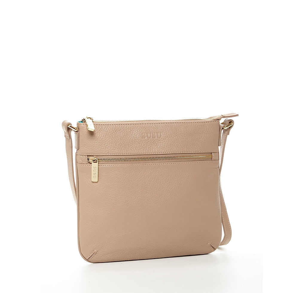Thumbnail: Beige Leather Crossbody Bag