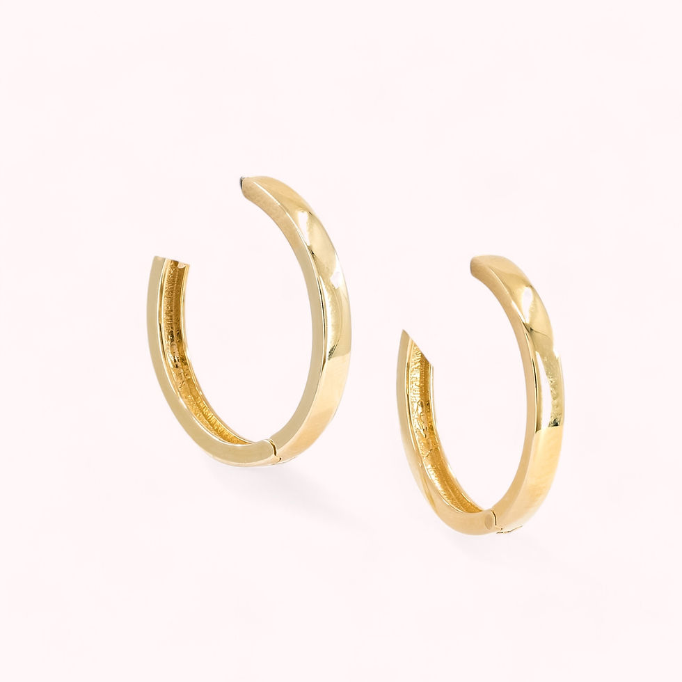 Thumbnail: 14K Gold Oval Hugger Earrings